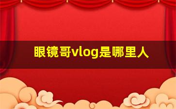 眼镜哥vlog是哪里人