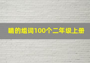 睛的组词100个二年级上册