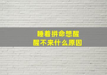 睡着拼命想醒醒不来什么原因