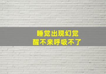 睡觉出现幻觉醒不来呼吸不了