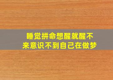 睡觉拼命想醒就醒不来意识不到自己在做梦