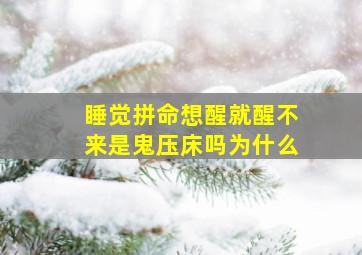 睡觉拼命想醒就醒不来是鬼压床吗为什么