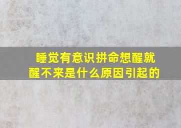 睡觉有意识拼命想醒就醒不来是什么原因引起的