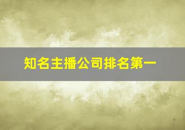 知名主播公司排名第一