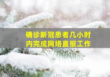 确诊新冠患者几小时内完成网络直报工作