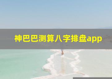 神巴巴测算八字排盘app