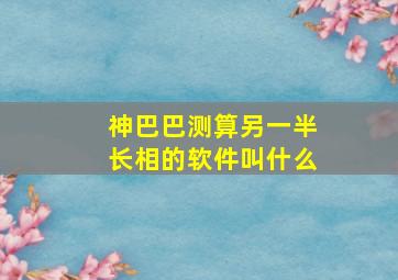 神巴巴测算另一半长相的软件叫什么