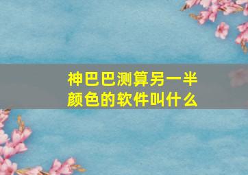 神巴巴测算另一半颜色的软件叫什么