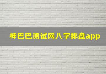 神巴巴测试网八字排盘app