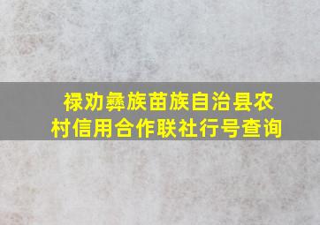 禄劝彝族苗族自治县农村信用合作联社行号查询