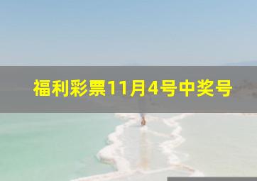 福利彩票11月4号中奖号