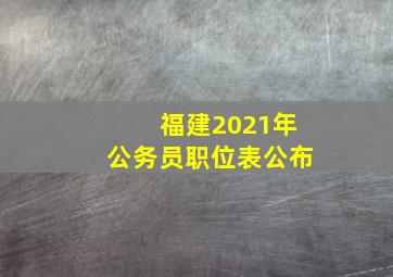 福建2021年公务员职位表公布