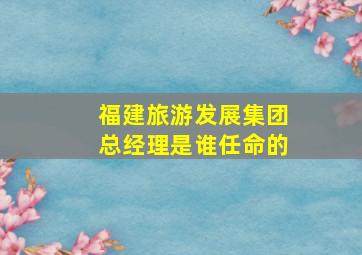 福建旅游发展集团总经理是谁任命的