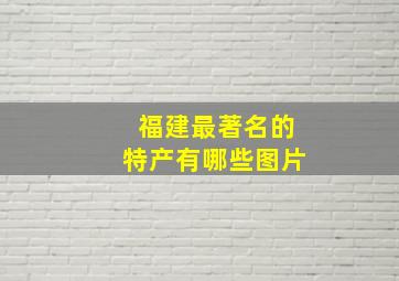 福建最著名的特产有哪些图片