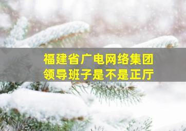 福建省广电网络集团领导班子是不是正厅