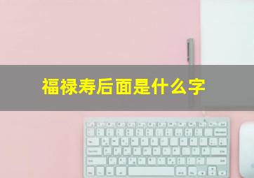 福禄寿后面是什么字