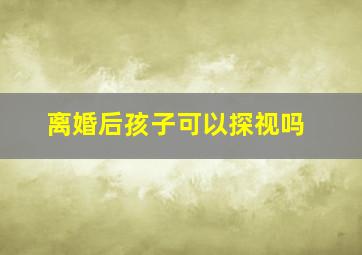 离婚后孩子可以探视吗