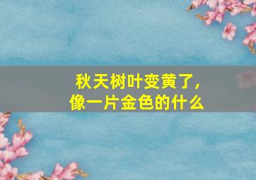 秋天树叶变黄了,像一片金色的什么