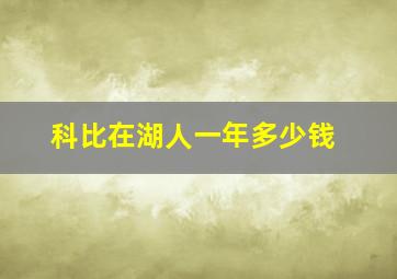 科比在湖人一年多少钱