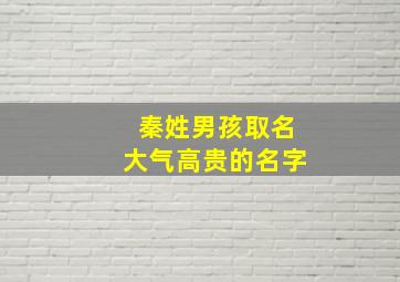 秦姓男孩取名大气高贵的名字