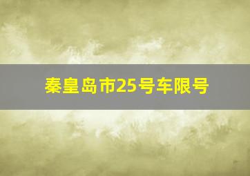 秦皇岛市25号车限号