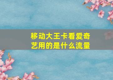 移动大王卡看爱奇艺用的是什么流量