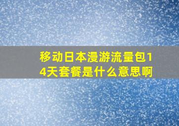 移动日本漫游流量包14天套餐是什么意思啊