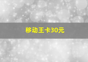 移动王卡30元