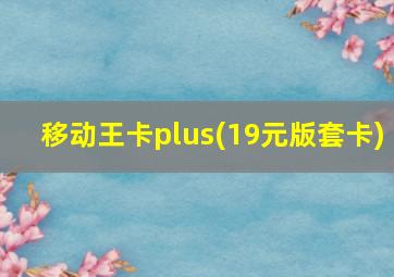 移动王卡plus(19元版套卡)