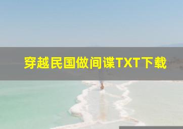 穿越民国做间谍TXT下载