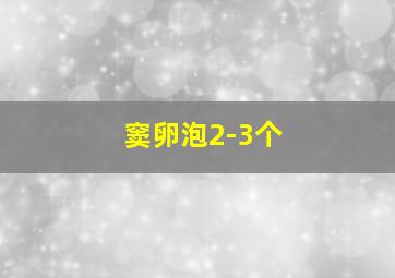 窦卵泡2-3个