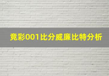 竞彩001比分威廉比特分析