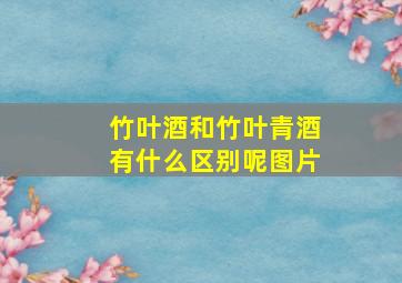 竹叶酒和竹叶青酒有什么区别呢图片