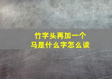 竹字头再加一个马是什么字怎么读