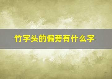 竹字头的偏旁有什么字