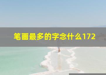 笔画最多的字念什么172