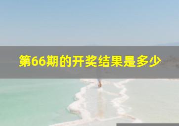 第66期的开奖结果是多少