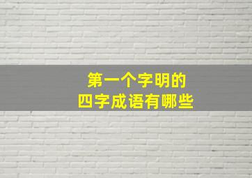 第一个字明的四字成语有哪些