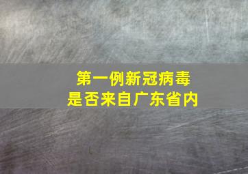 第一例新冠病毒是否来自广东省内