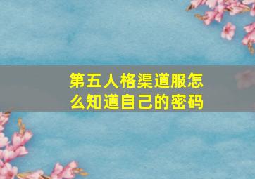 第五人格渠道服怎么知道自己的密码