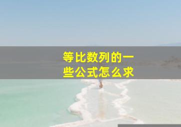 等比数列的一些公式怎么求