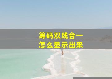 筹码双线合一怎么显示出来