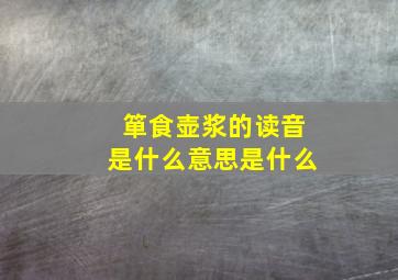 箪食壶浆的读音是什么意思是什么