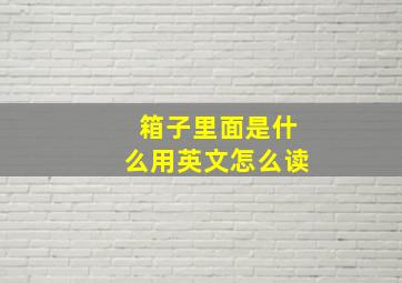 箱子里面是什么用英文怎么读