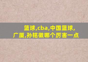 篮球,cba,中国篮球,广厦,孙铭徽哪个厉害一点