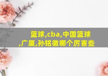 篮球,cba,中国篮球,广厦,孙铭徽哪个厉害些