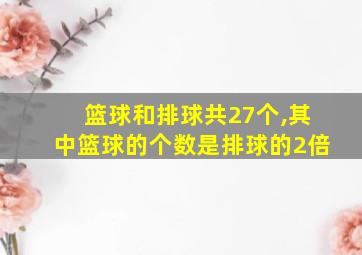 篮球和排球共27个,其中篮球的个数是排球的2倍