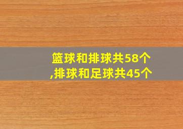 篮球和排球共58个,排球和足球共45个