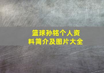 篮球孙铭个人资料简介及图片大全