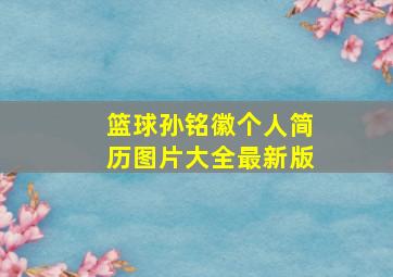 篮球孙铭徽个人简历图片大全最新版